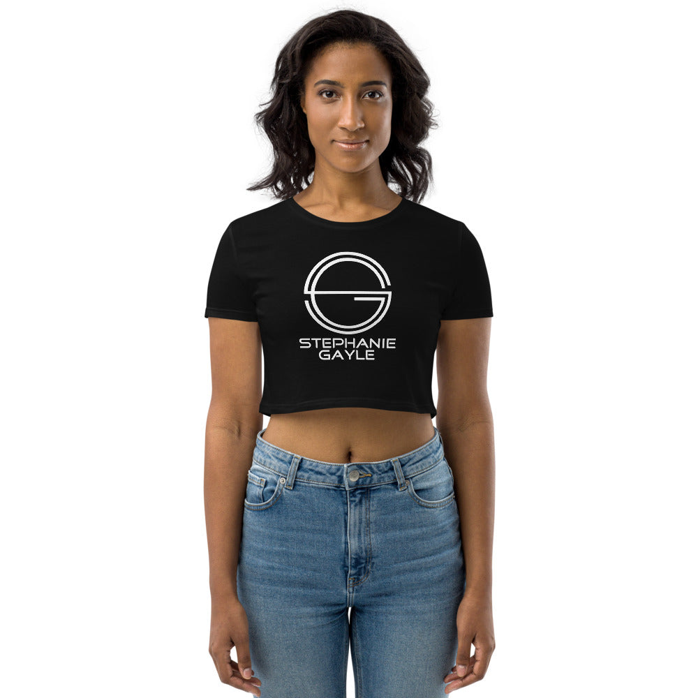 Stephanie Gayle Signature 2022 White Logo Organic Crop Top