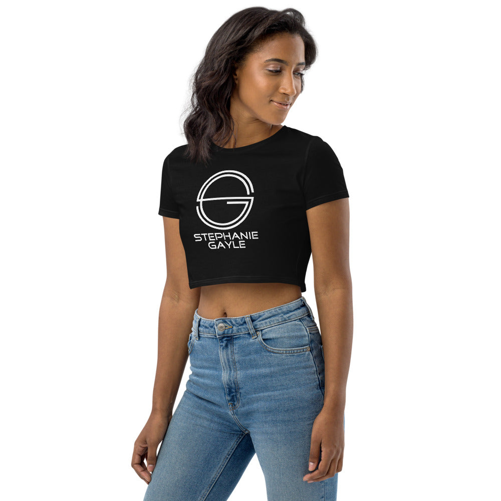 Stephanie Gayle Signature 2022 White Logo Organic Crop Top