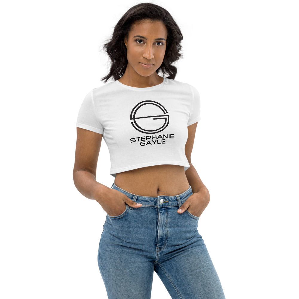 Stephanie Gayle Signature 2022 Black Logo Organic Crop Top