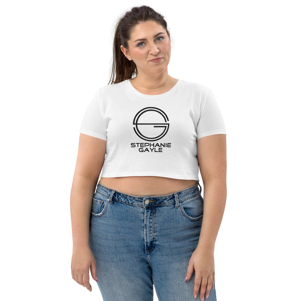 Stephanie Gayle Signature 2022 Black Logo Organic Crop Top