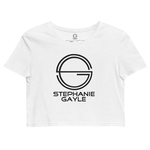 Stephanie Gayle Signature 2022 Black Logo Organic Crop Top