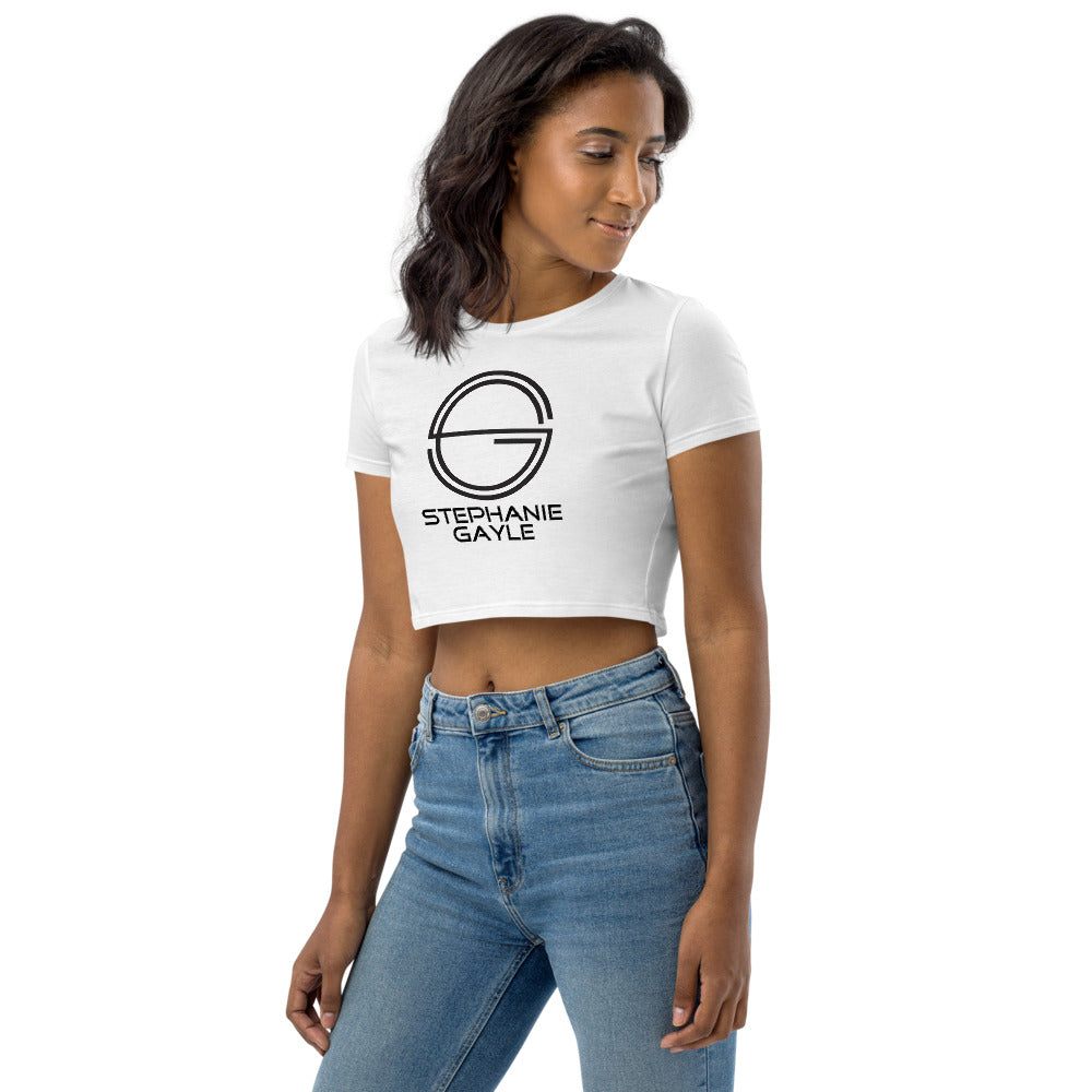 Stephanie Gayle Signature 2022 Black Logo Organic Crop Top
