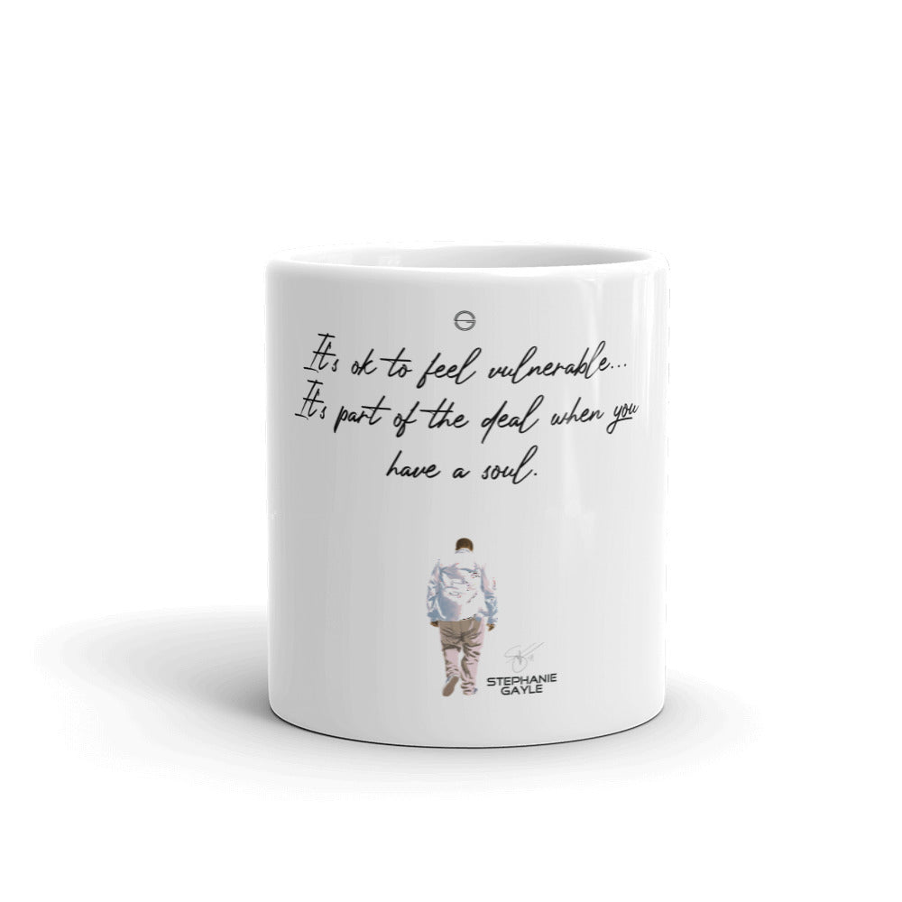 Vulnerable 2021 Black Type Lyric 1 White Glossy Mug